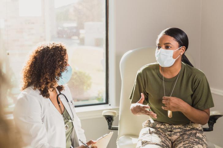 veteran at doctor's office