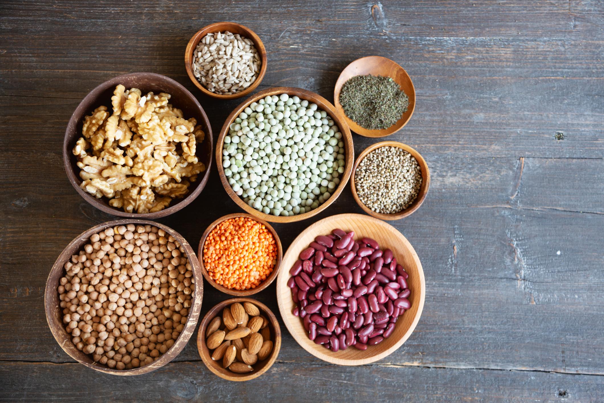 bowls of dried beans