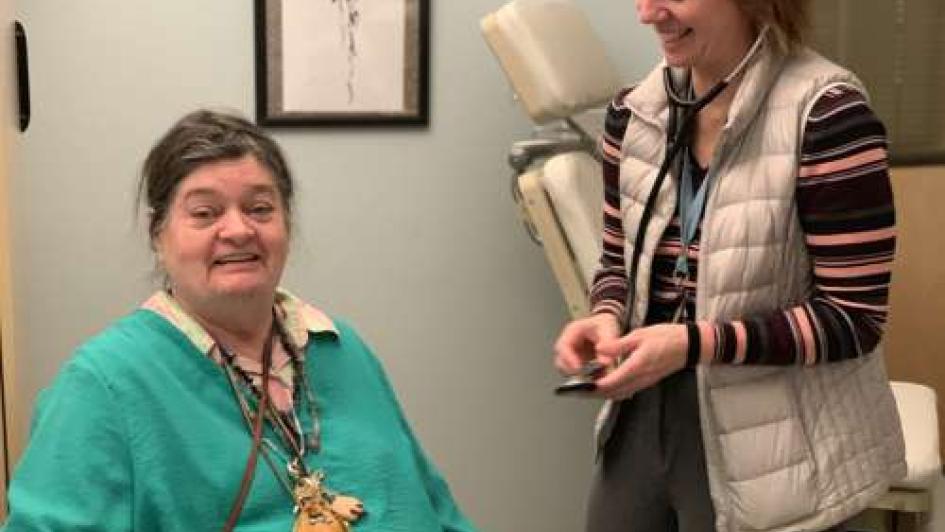 two women at clinic