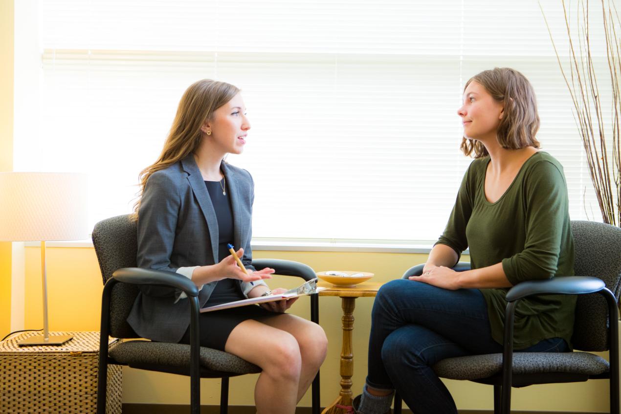 two people in counseling appointment